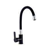 Смеситель для кухни с гибким силиконовым изливом VALFEX Estreya Black