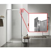 Душевое ограждение SANTREK AQUA Time- DF-DP-800-G-Chrome 800*1950 Прямое стекло Грейп 6 мм, хром