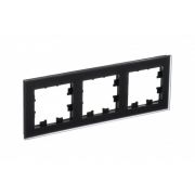 Рамка 4-местная стекло черная «Нептун»