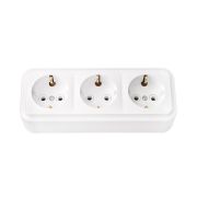 Розетка 3-местная 16А с/з РА16-243