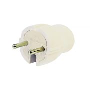 Вилка прямая без заземления белая 6А IP20 220В Makel