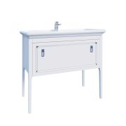 Комплект Тумба Azario RIO 85 напольная, с раковиной Дуглас 85, ручки серебро, цвет белый глянцевый