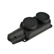 Колодка каучуковая 2-х местная с защитными крышками 230В, IN HOME