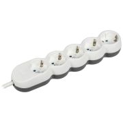 Удлинитель белый 5 гнезд 3 метра ИЭК с/з ПВС 3х1,5