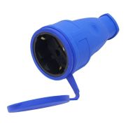 Гнездо штепсельное каучуковое с крышкой 250V, 16A, IP44 Rubber Blue