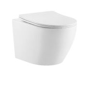 Унитаз подвесной Tornado Ratio TR-RA-8800 (48см) безободковый белый с сид. дюр. микролифт, Triton